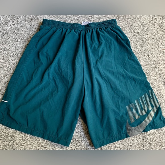 NIKE RUN LOGO MENS TEAL TRAINING SHORTS - SIZE MEDIUM - RUNNING SHORT ACTIVEWEAR - Picture 4 of 10